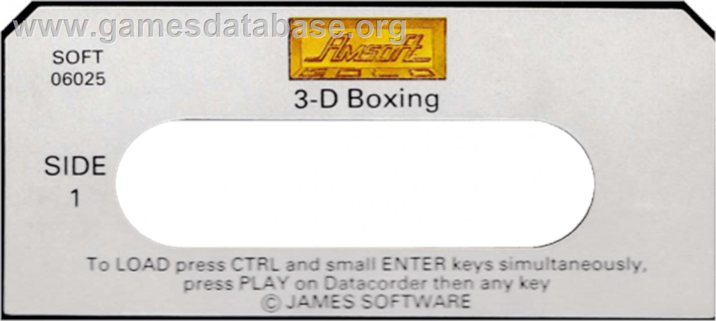 3D Boxing - Amstrad CPC - Artwork - Cartridge Top
