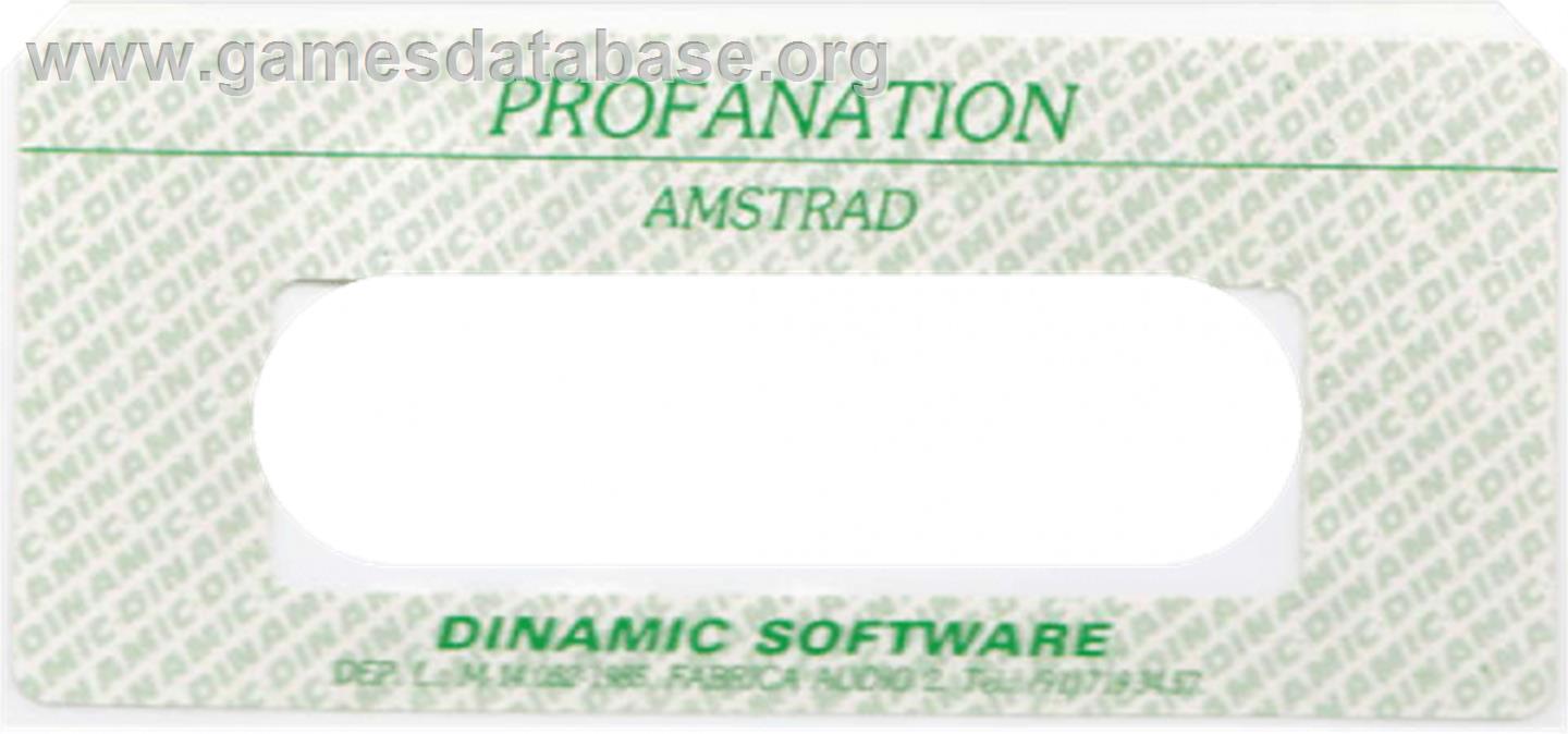 Abu Simbel Profanation - Amstrad CPC - Artwork - Cartridge Top