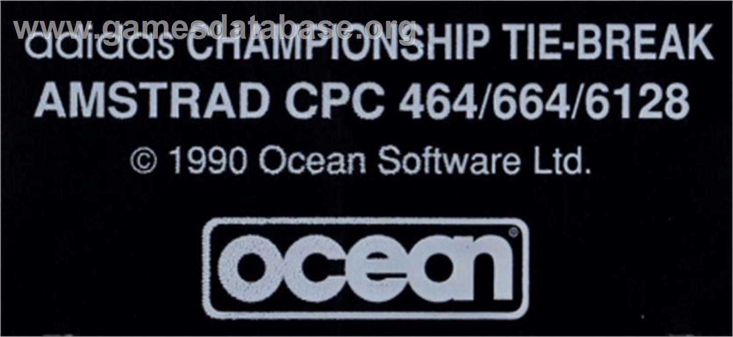 Adidas Championship Tie-Break - Amstrad CPC - Artwork - Cartridge Top
