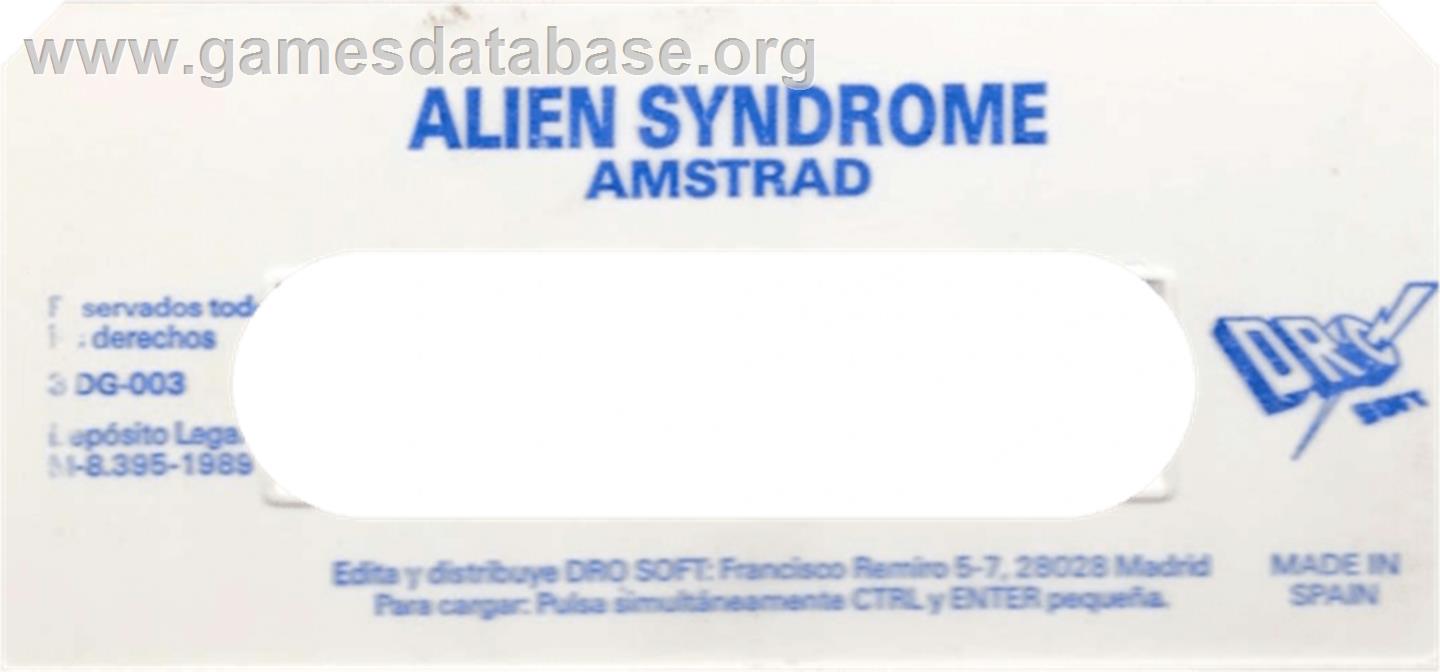 Alien Syndrome - Amstrad CPC - Artwork - Cartridge Top
