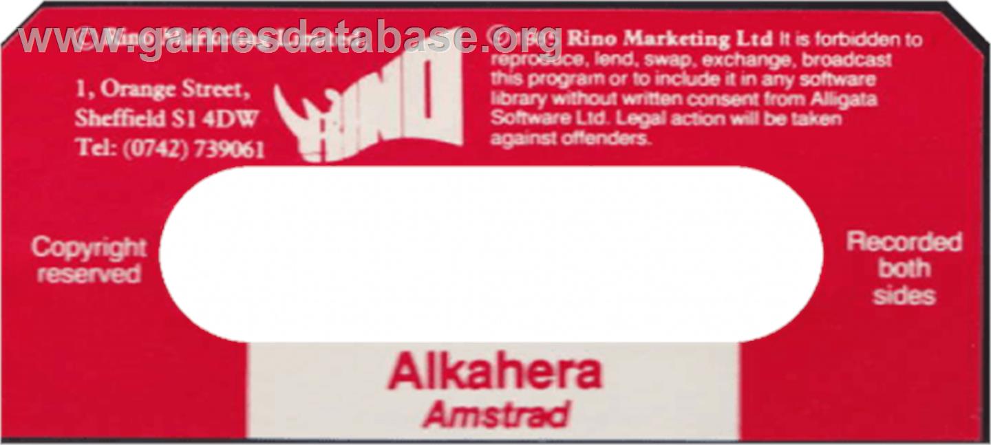 Alkahera - Amstrad CPC - Artwork - Cartridge Top