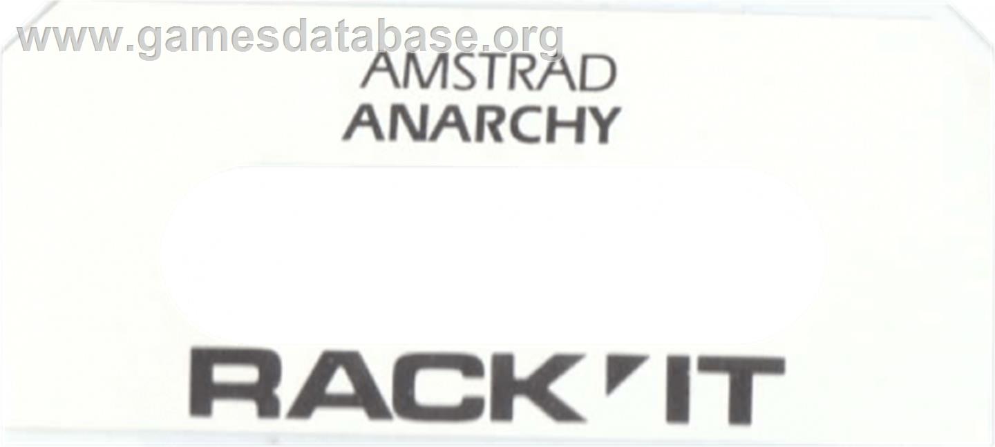 Anarchy - Amstrad CPC - Artwork - Cartridge Top