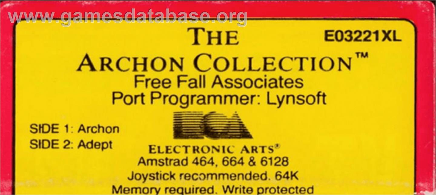 Archon 2: Adept - Amstrad CPC - Artwork - Cartridge Top
