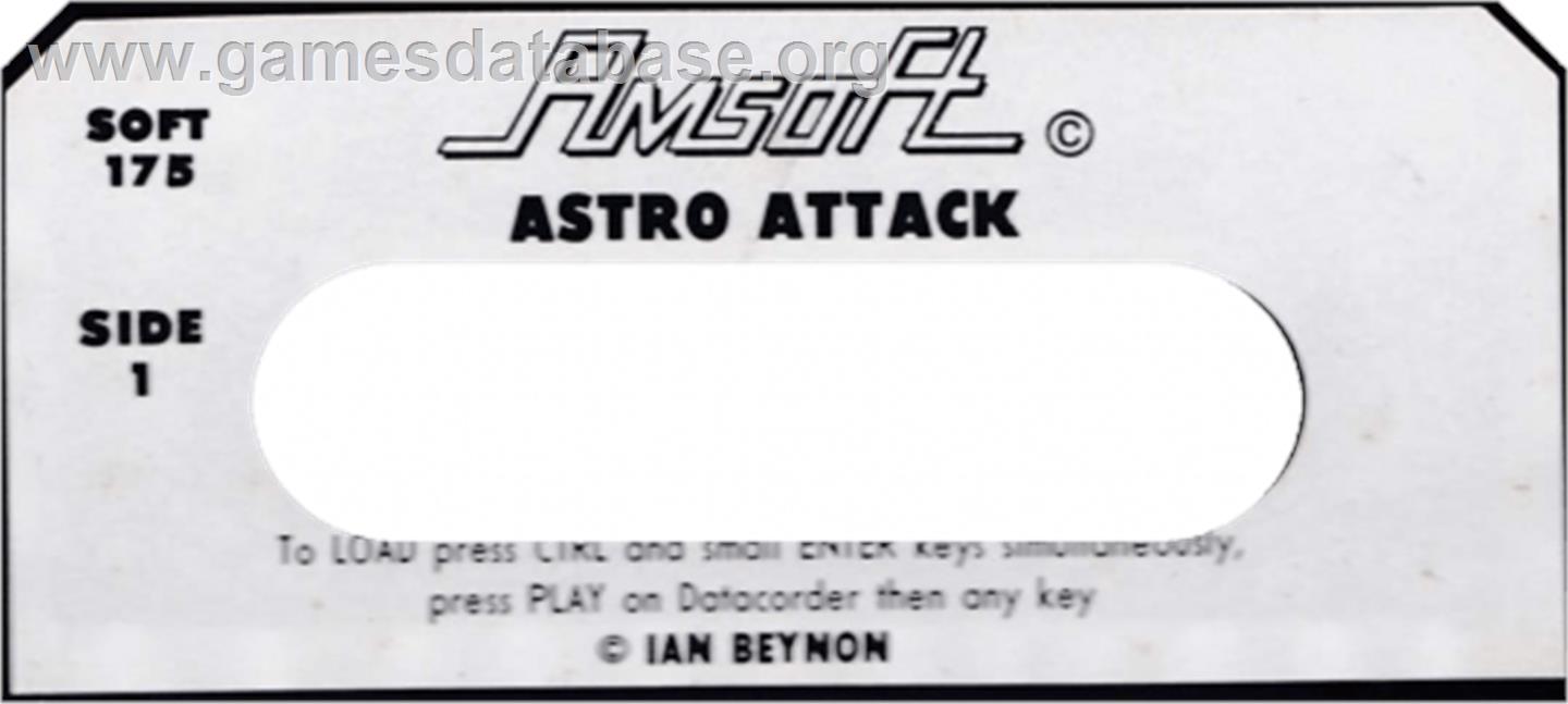 Astro Attack - Amstrad CPC - Artwork - Cartridge Top