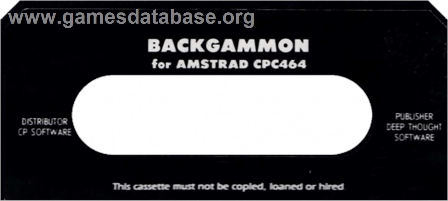 Backgammon - Amstrad CPC - Artwork - Cartridge Top