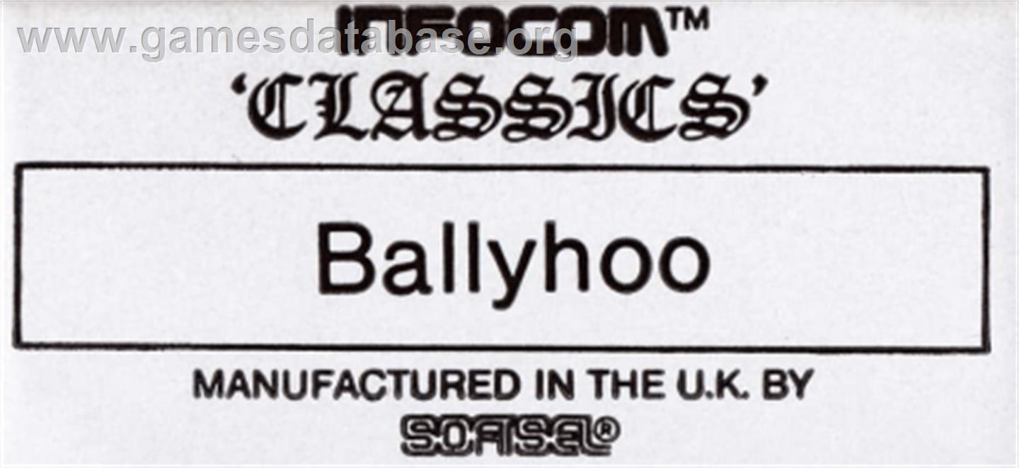 Ballyhoo - Amstrad CPC - Artwork - Cartridge Top