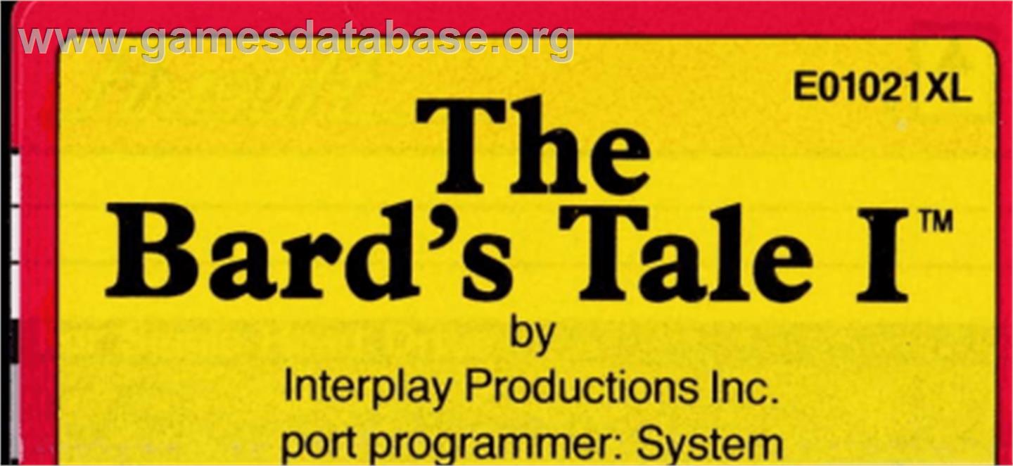 Bard's Tale, The - Amstrad CPC - Artwork - Cartridge Top