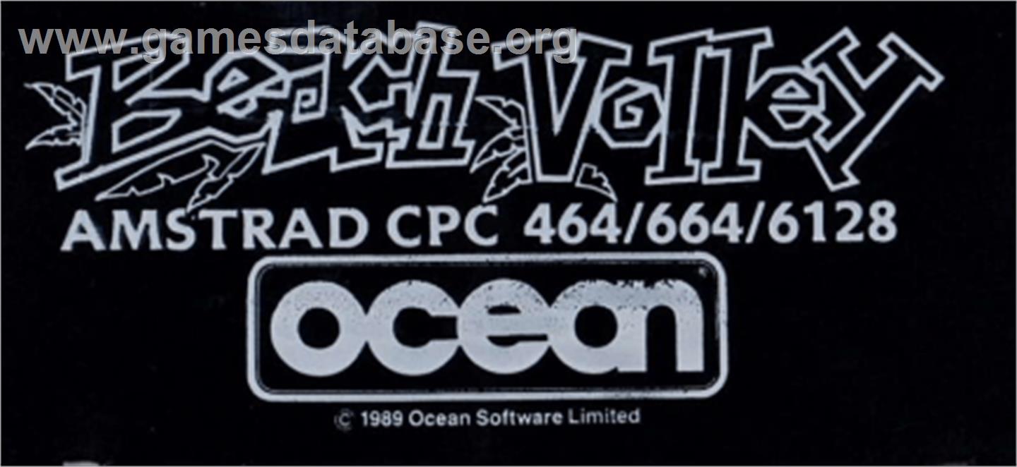 Beach Volley - Amstrad CPC - Artwork - Cartridge Top