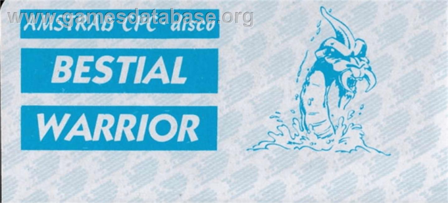 Bestial Warrior - Amstrad CPC - Artwork - Cartridge Top