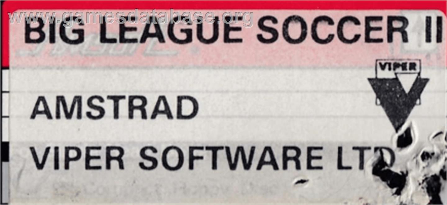 Big League Soccer 2 - Amstrad CPC - Artwork - Cartridge Top