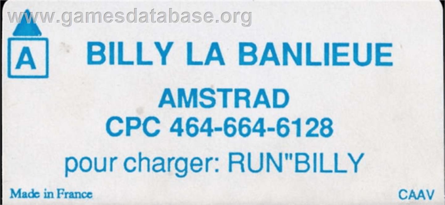 Billy la Banlieue - Amstrad CPC - Artwork - Cartridge Top
