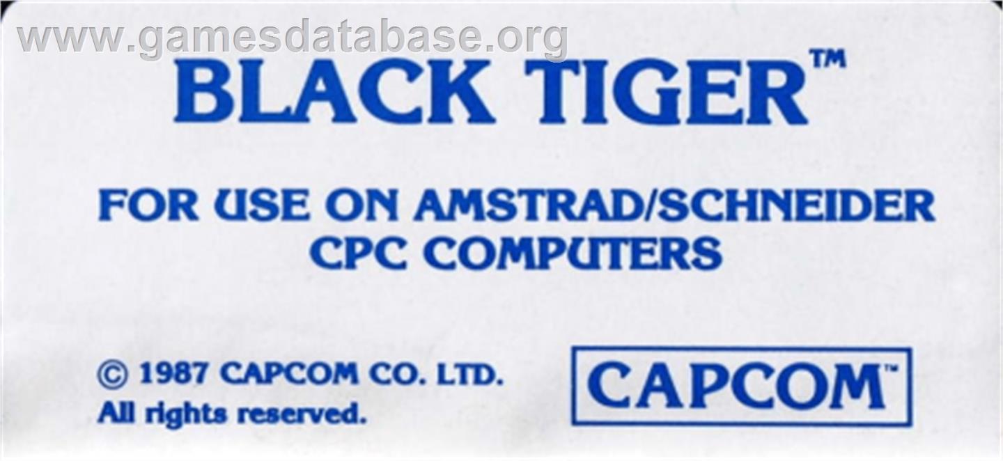 Black Tiger - Amstrad CPC - Artwork - Cartridge Top