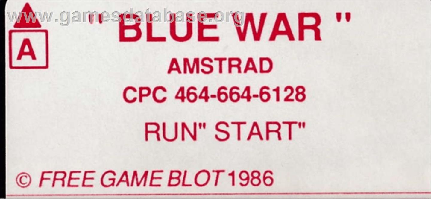 Blue War - Amstrad CPC - Artwork - Cartridge Top