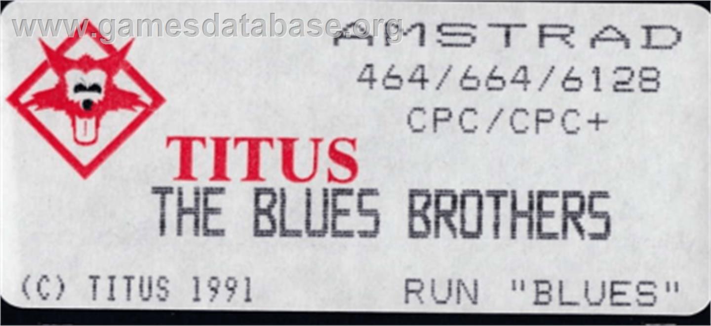 Blues Brothers, The - Amstrad CPC - Artwork - Cartridge Top