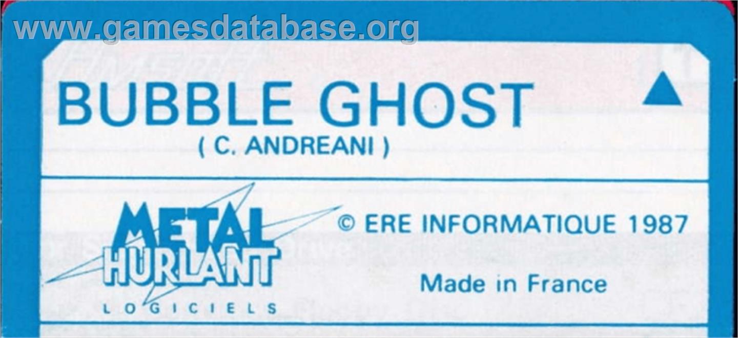 Bubble Ghost - Amstrad CPC - Artwork - Cartridge Top
