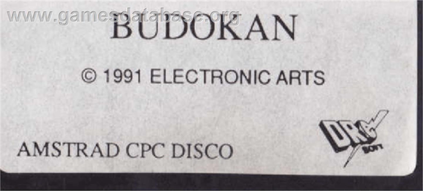 Budokan: The Martial Spirit - Amstrad CPC - Artwork - Cartridge Top