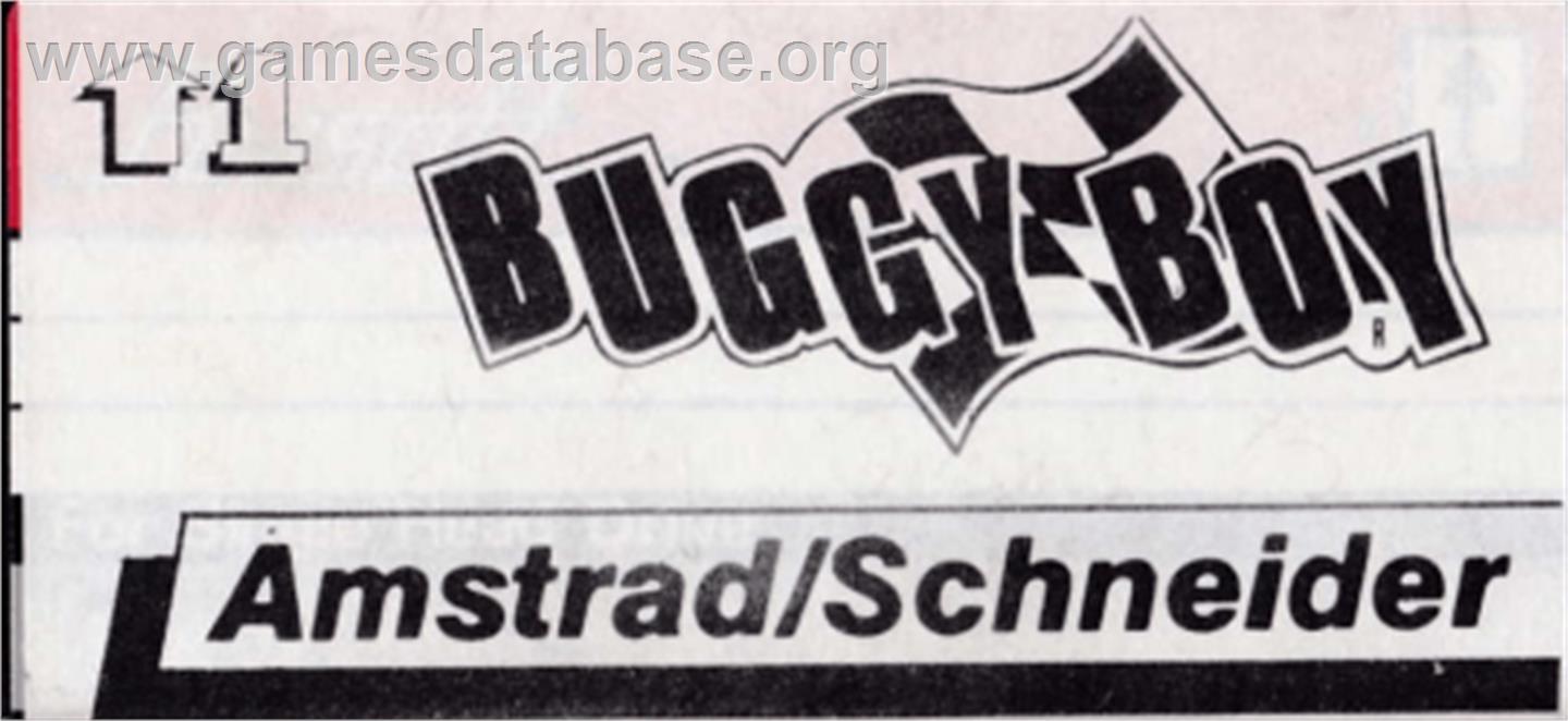 Buggy Boy/Speed Buggy - Amstrad CPC - Artwork - Cartridge Top