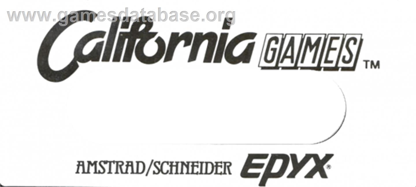 California Games - Amstrad CPC - Artwork - Cartridge Top