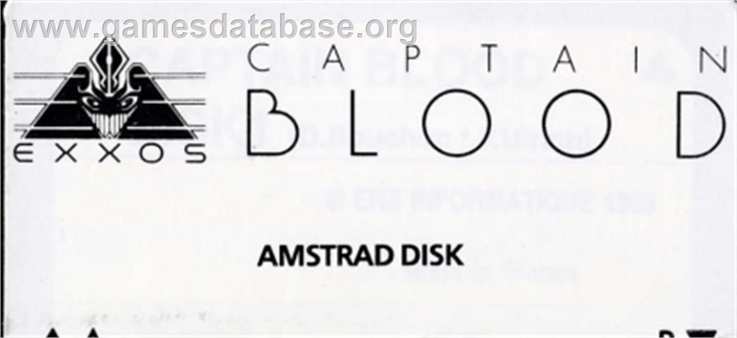 Captain Blood - Amstrad CPC - Artwork - Cartridge Top