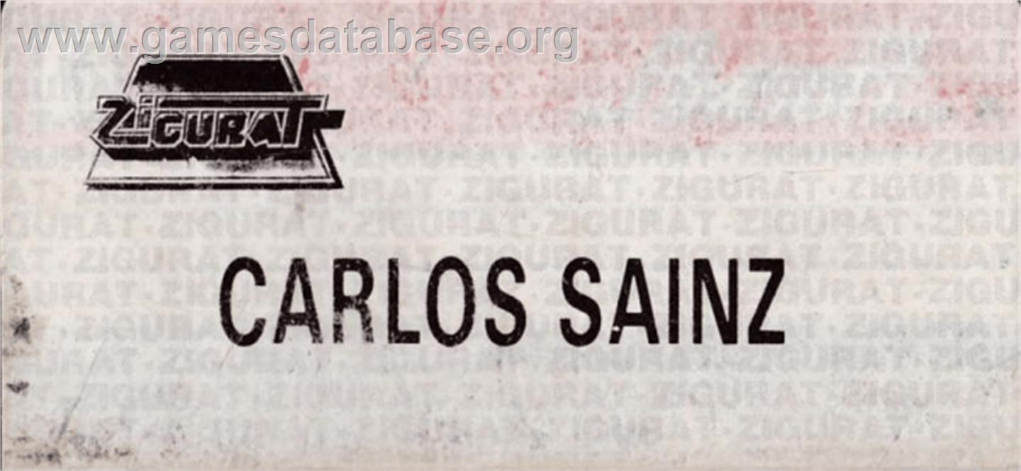 Carlos Sainz - Amstrad CPC - Artwork - Cartridge Top