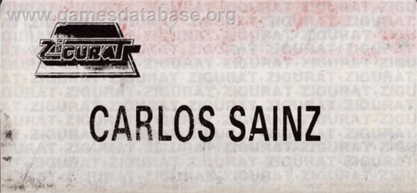 Carlos Sainz - Campeonato del Mundo de Rallies - Amstrad CPC - Artwork - Cartridge Top