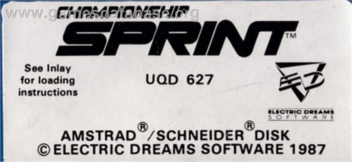 Championship Sprint - Amstrad CPC - Artwork - Cartridge Top