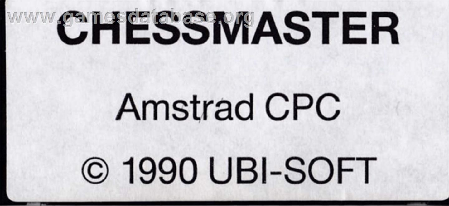 Chessmaster 2000 - Amstrad CPC - Artwork - Cartridge Top