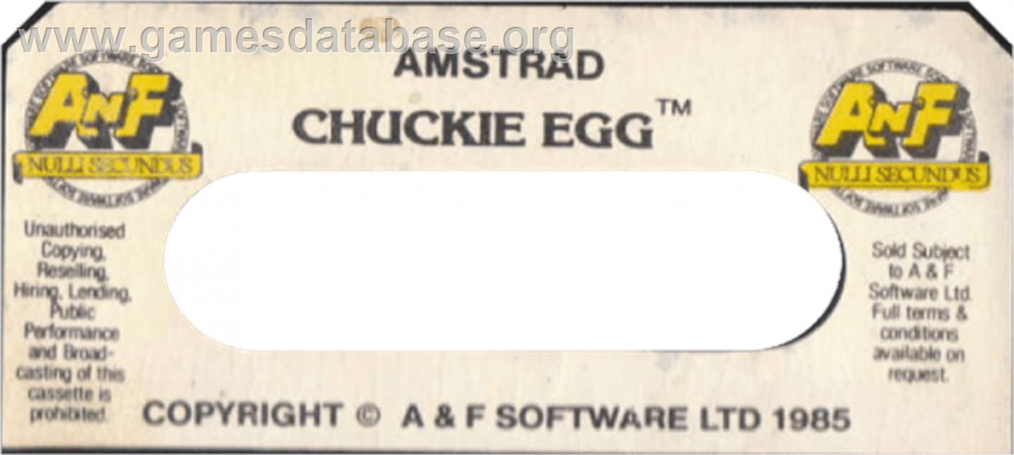 Chuckie Egg - Amstrad CPC - Artwork - Cartridge Top
