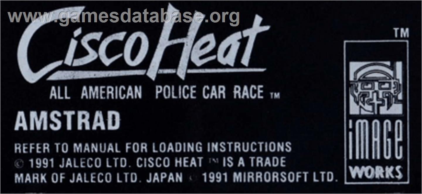 Cisco Heat: All American Police Car Race - Amstrad CPC - Artwork - Cartridge Top