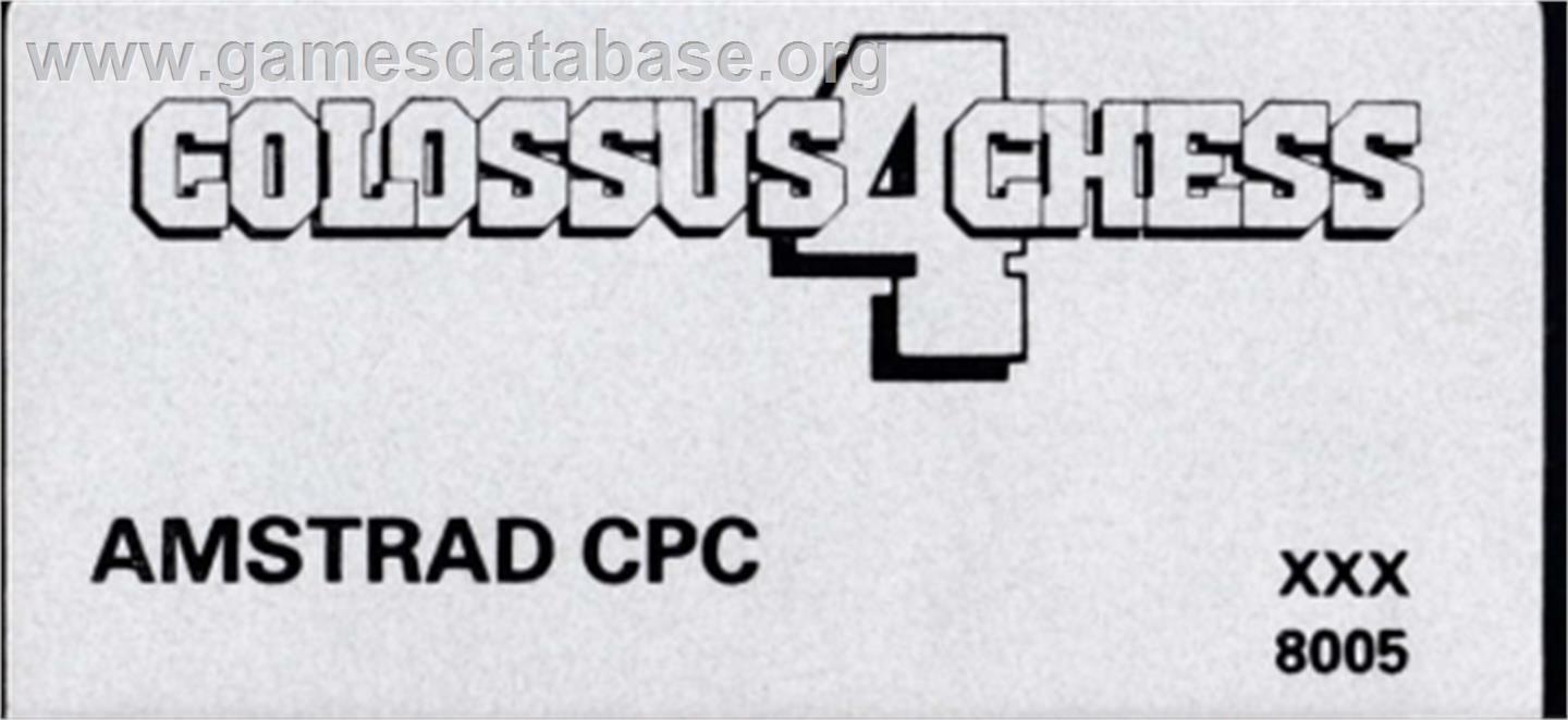 Colossus 4 Chess - Amstrad CPC - Artwork - Cartridge Top