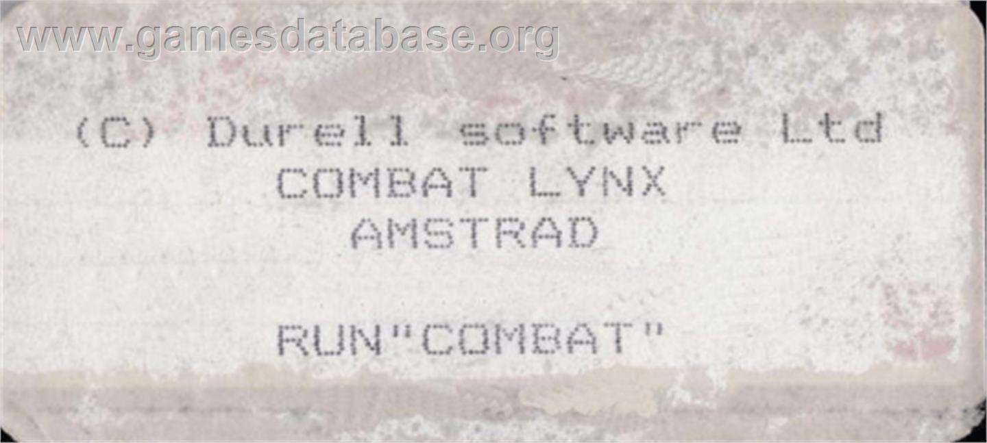 Combat Lynx - Amstrad CPC - Artwork - Cartridge Top