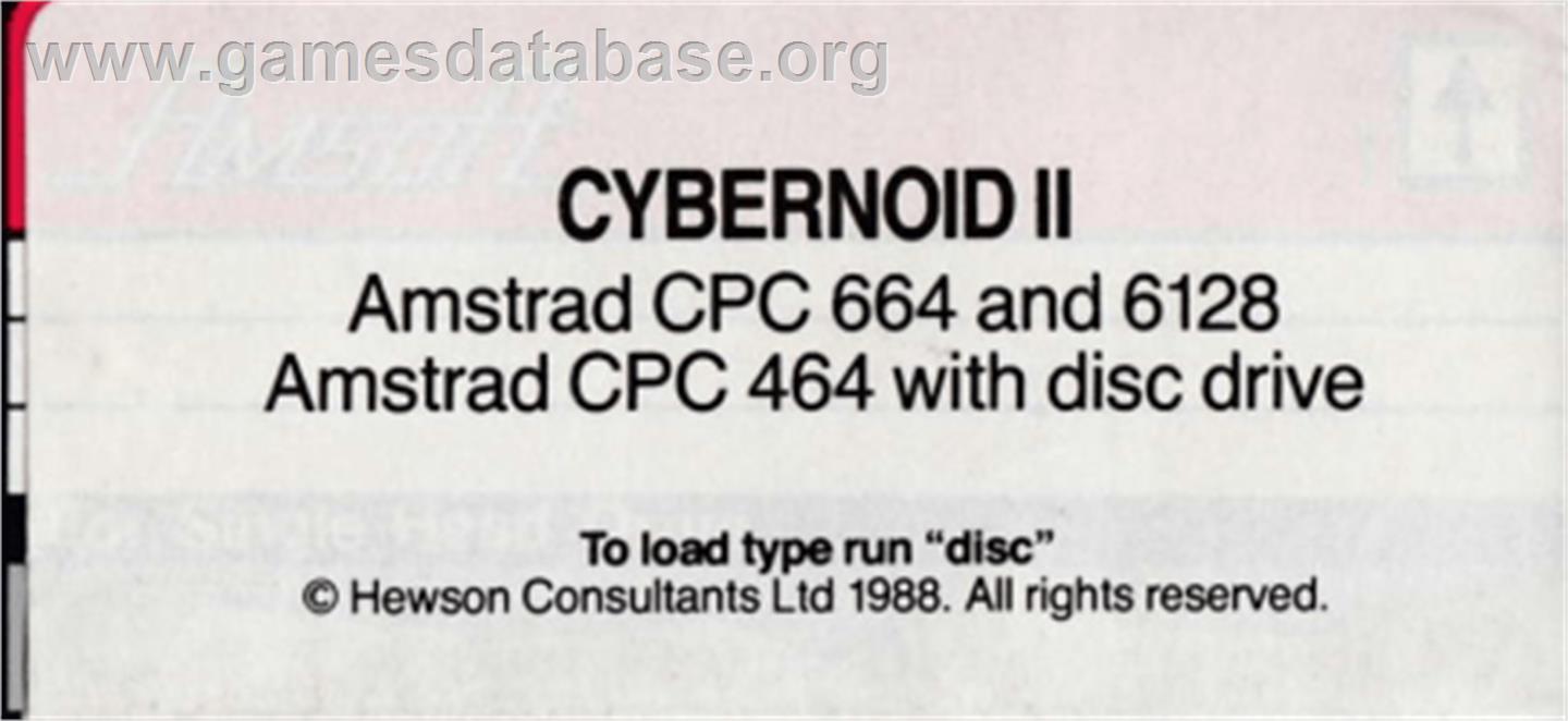 Cybernoid 2: The Revenge - Amstrad CPC - Artwork - Cartridge Top