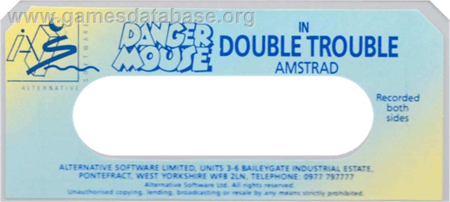Danger Mouse in Double Trouble - Amstrad CPC - Artwork - Cartridge Top