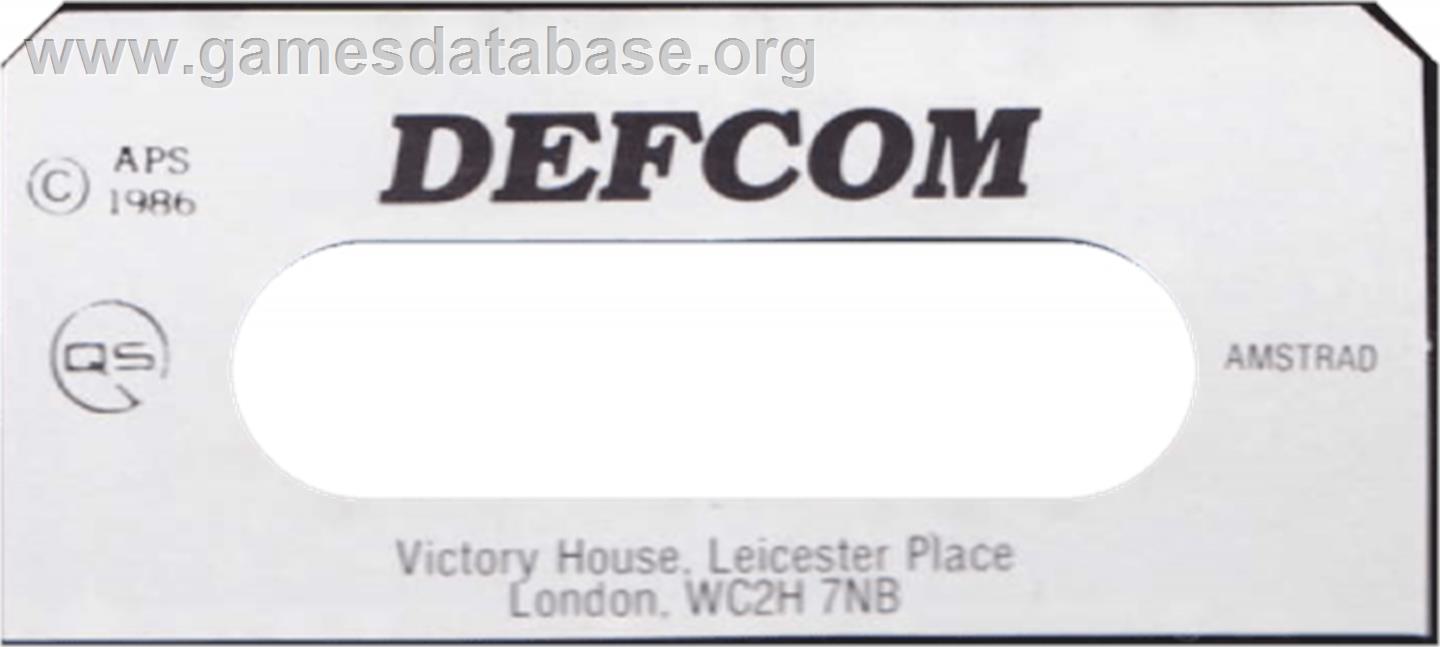 Defcom - Amstrad CPC - Artwork - Cartridge Top