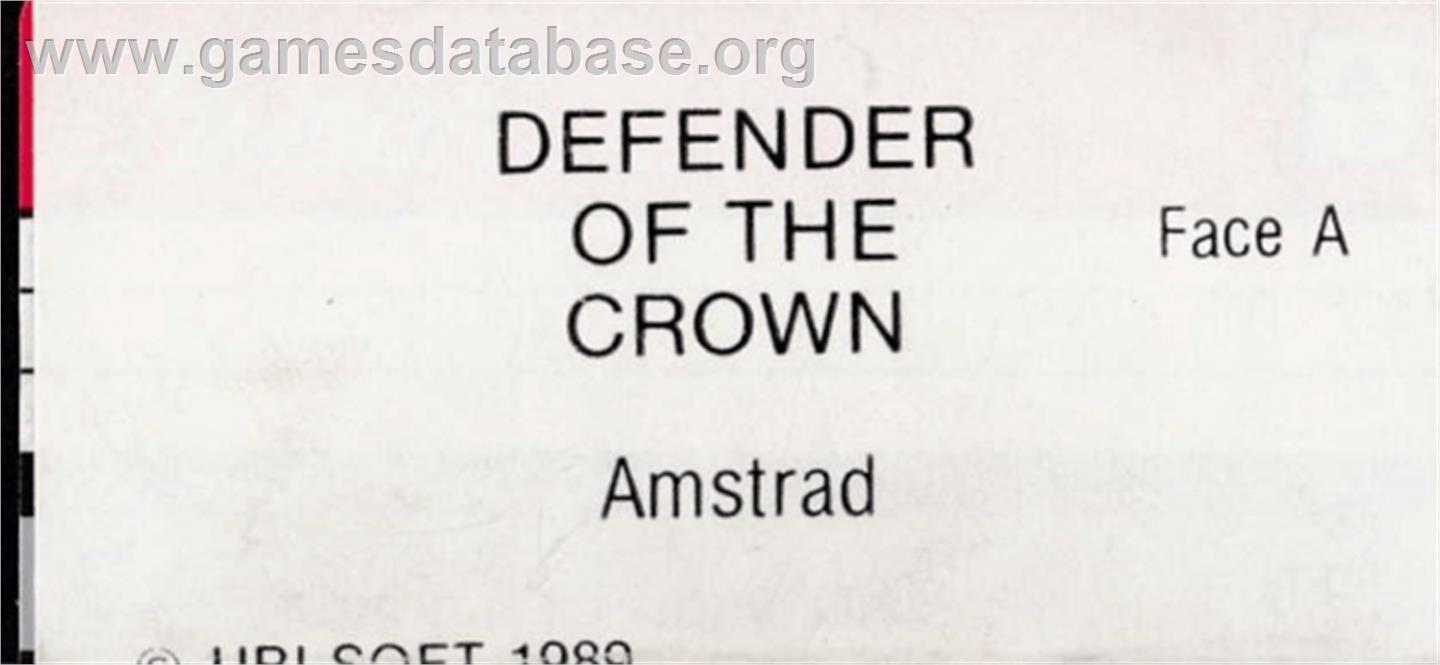 Defender of the Crown - Amstrad CPC - Artwork - Cartridge Top