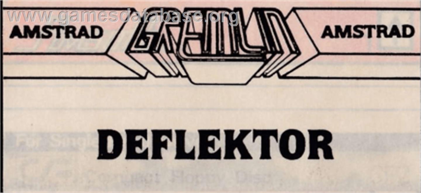 Deflektor - Amstrad CPC - Artwork - Cartridge Top