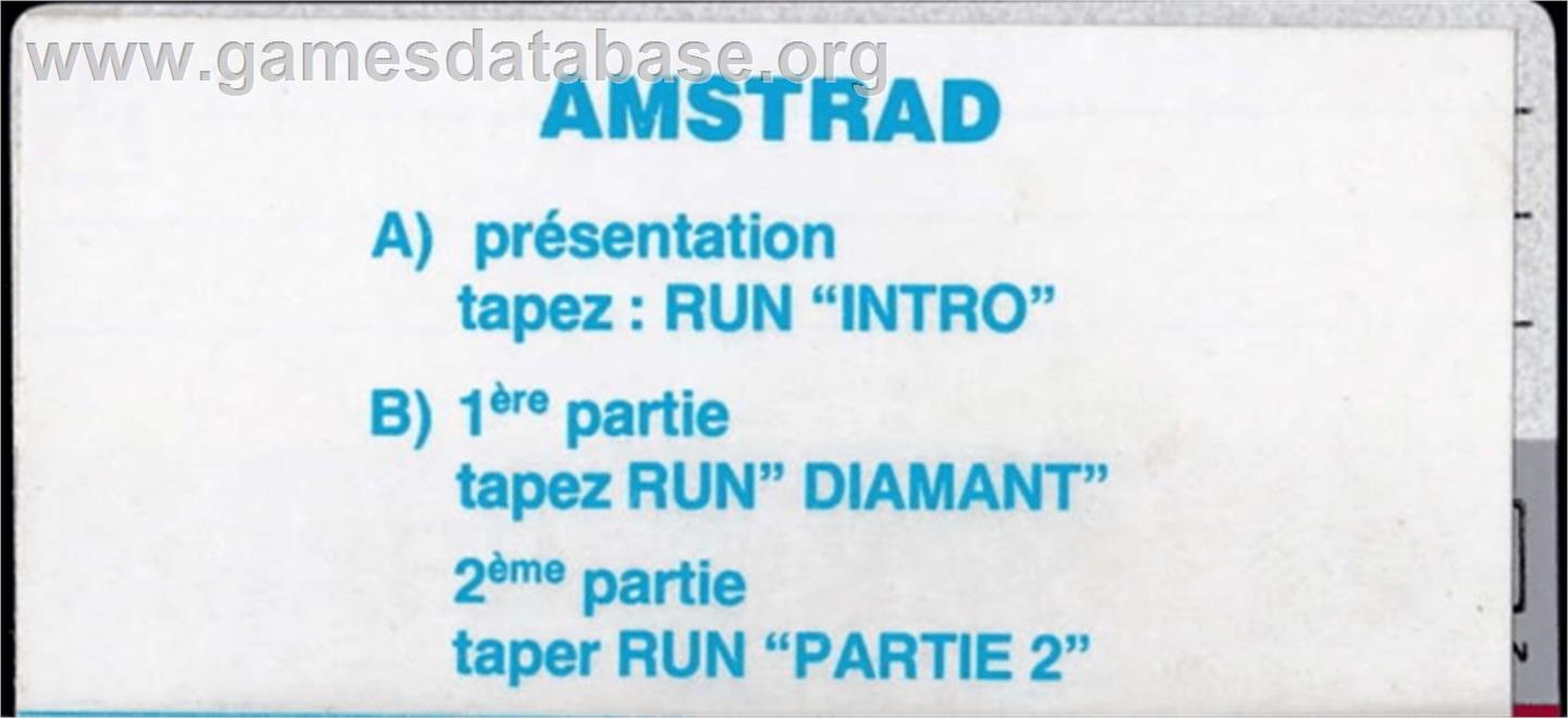 Diamant De L'ile Maudite, Le - Amstrad CPC - Artwork - Cartridge Top