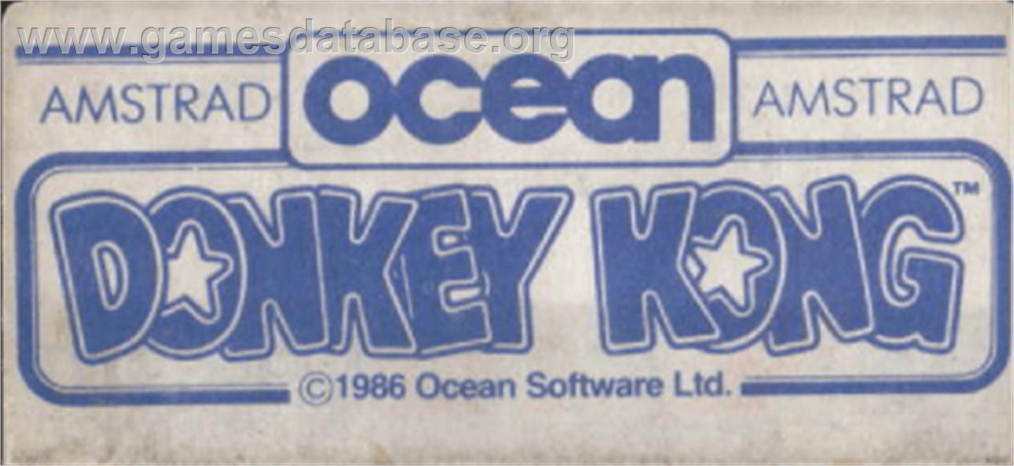 Donkey Kong - Amstrad CPC - Artwork - Cartridge Top