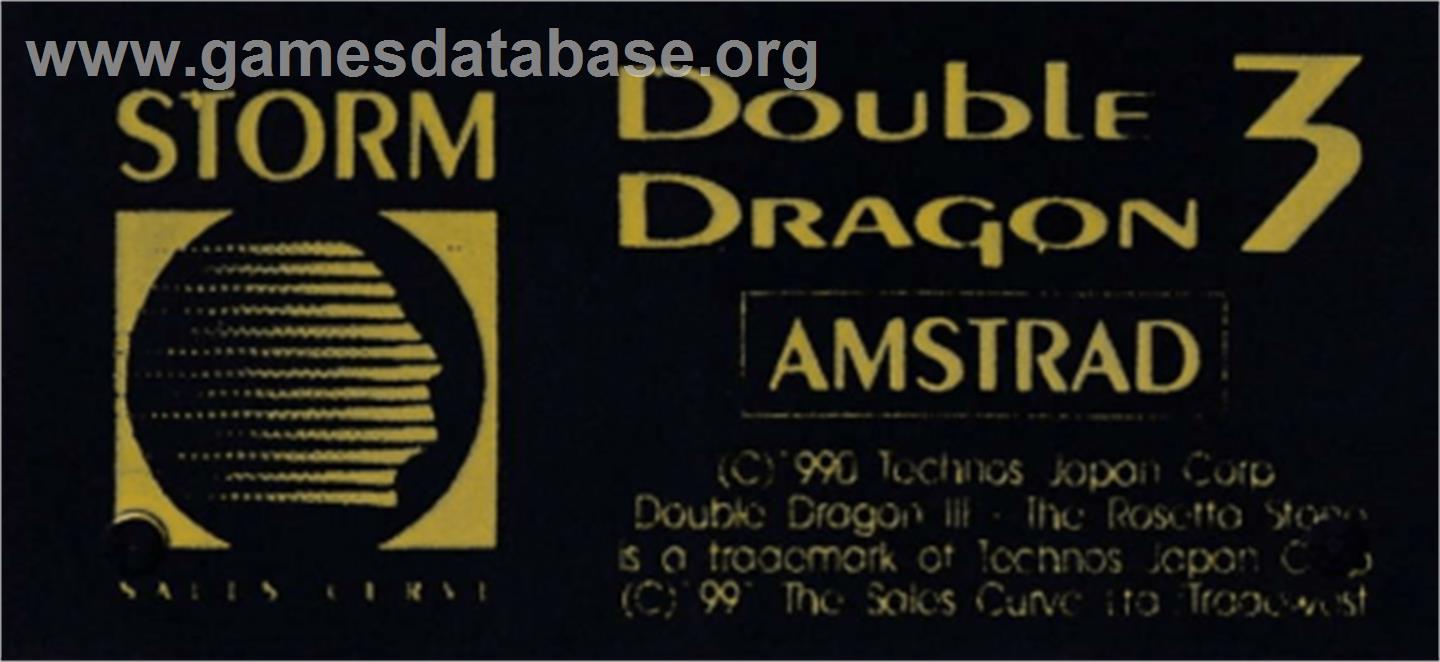 Double Dragon 3 - The Rosetta Stone - Amstrad CPC - Artwork - Cartridge Top
