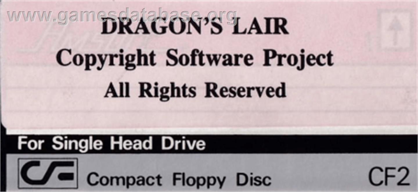 Dragon's Lair - Amstrad CPC - Artwork - Cartridge Top