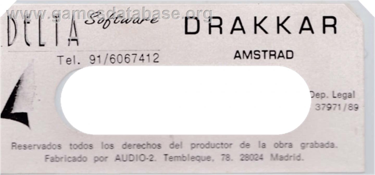 Drakkar - Amstrad CPC - Artwork - Cartridge Top