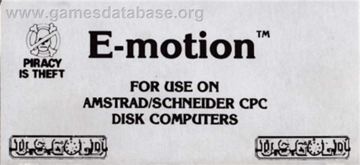 E-motion - Amstrad CPC - Artwork - Cartridge Top