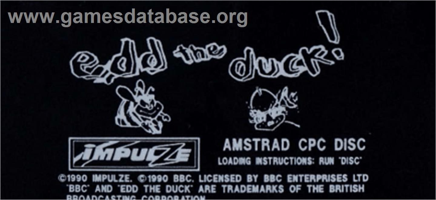 Edd the Duck - Amstrad CPC - Artwork - Cartridge Top