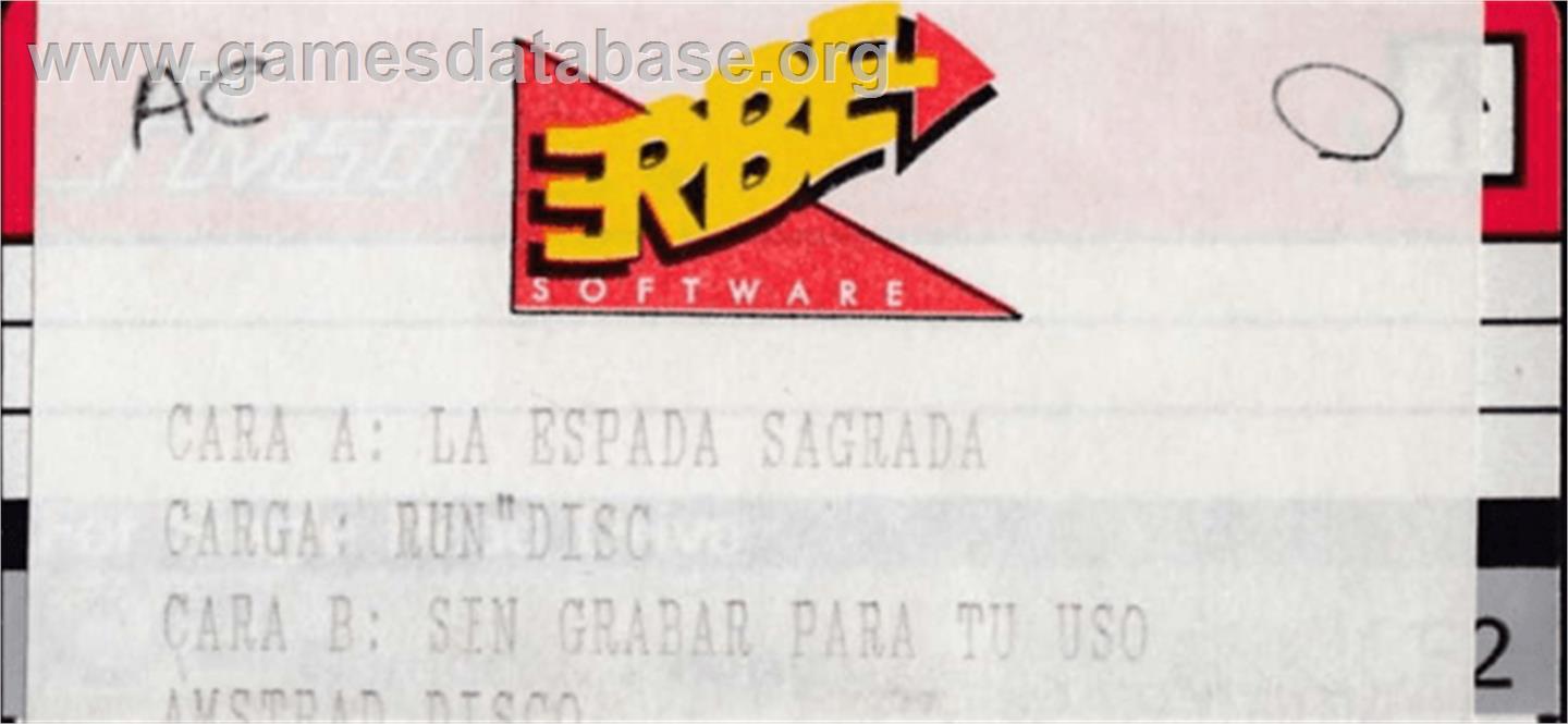 Espada Sagrada, La - Amstrad CPC - Artwork - Cartridge Top