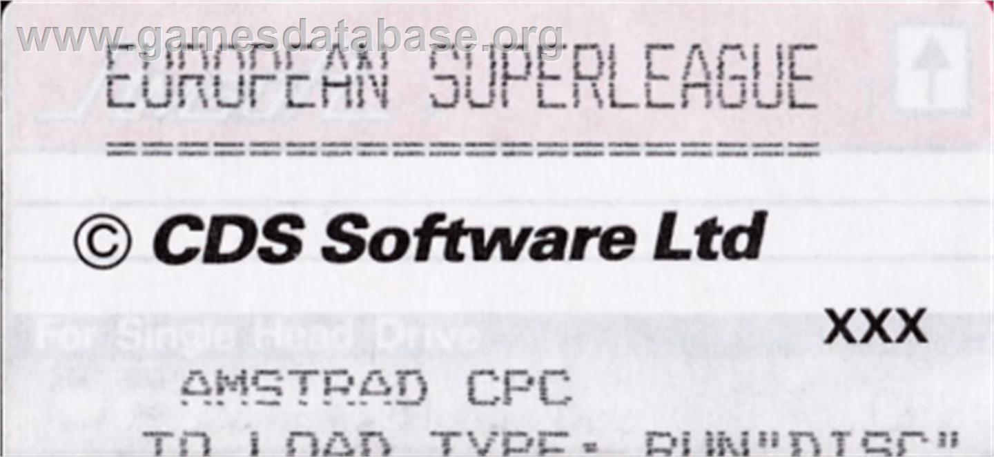 European Superleague - Amstrad CPC - Artwork - Cartridge Top