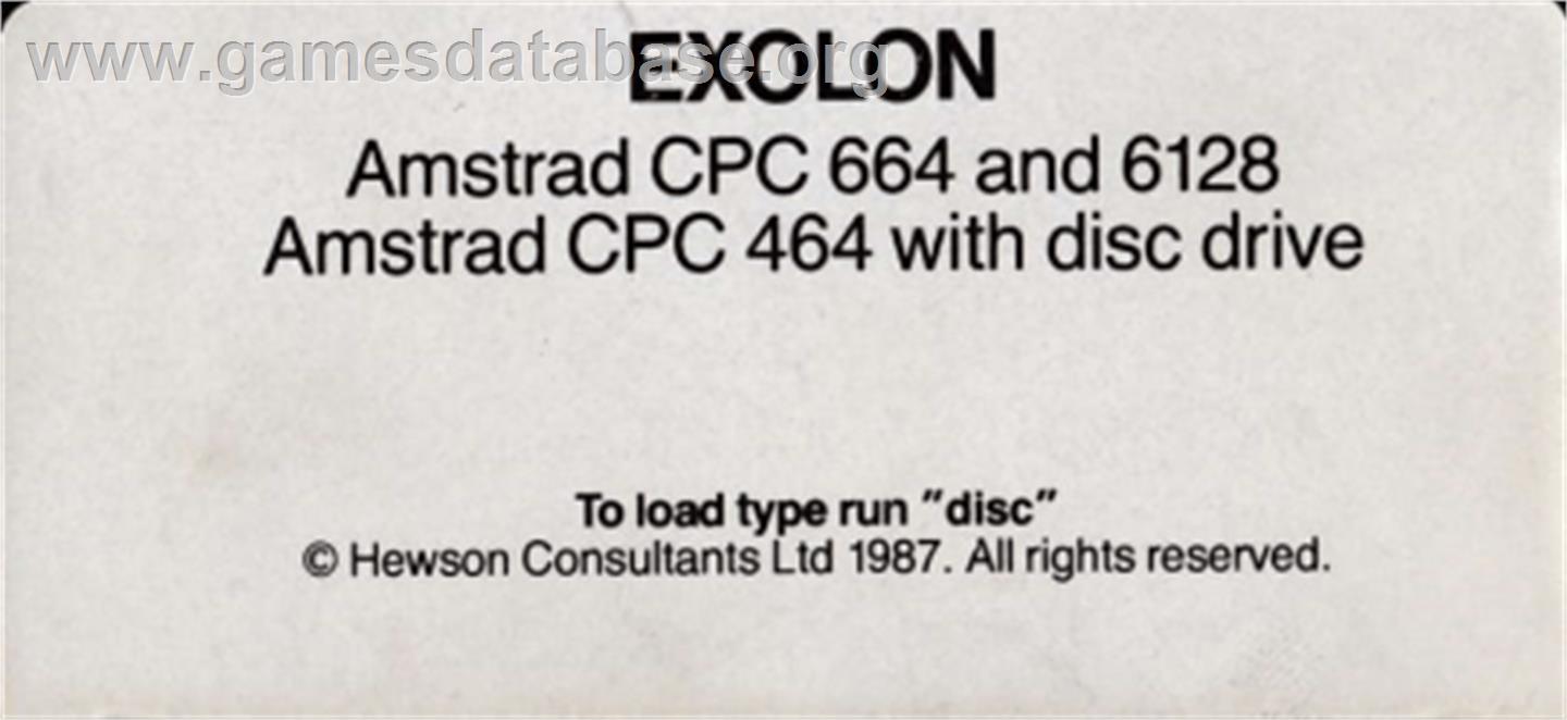 Exolon - Amstrad CPC - Artwork - Cartridge Top