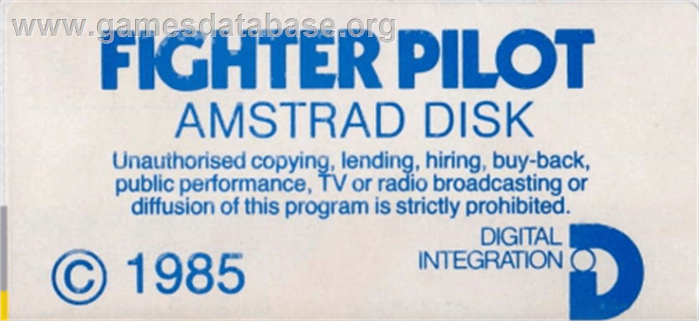 Fighter Pilot - Amstrad CPC - Artwork - Cartridge Top