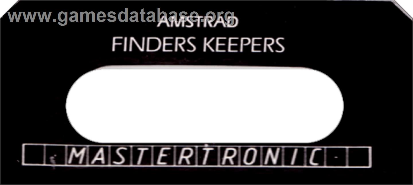 Finders Keepers - Amstrad CPC - Artwork - Cartridge Top