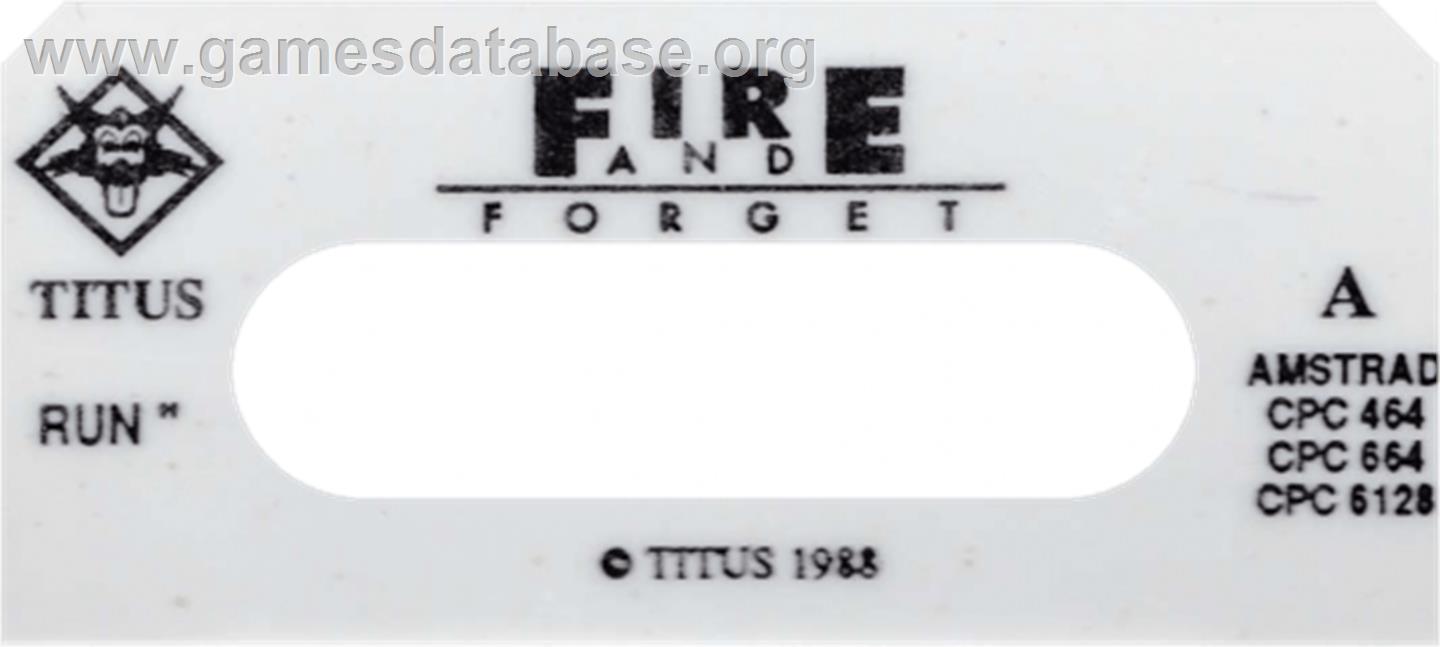 Fire and Forget - Amstrad CPC - Artwork - Cartridge Top