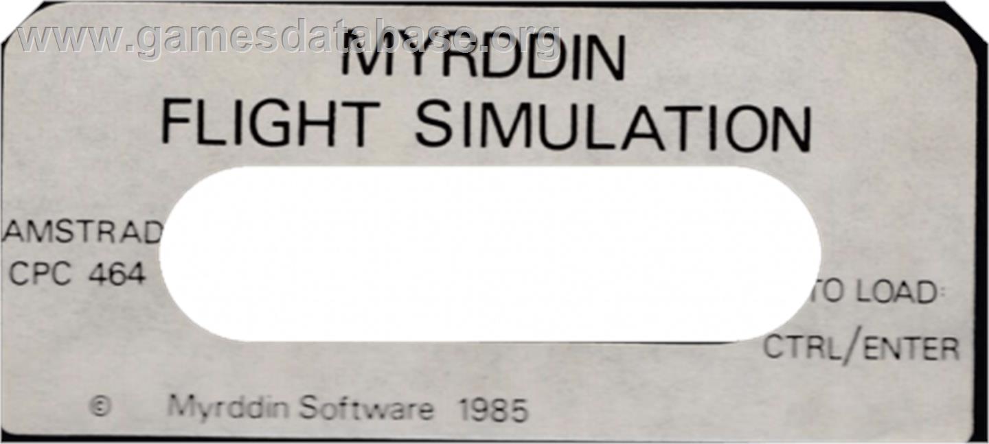 Flight Simulation - Amstrad CPC - Artwork - Cartridge Top
